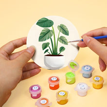 Carica l'immagine nel visualizzatore di Gallery, Set di 6 Sottobicchieri da Dipingere con i numeri (10cm diametro) - Piante