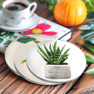 Set di 6 Sottobicchieri da Dipingere con i numeri (15cm diametro) - Piante