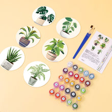 Carica l'immagine nel visualizzatore di Gallery, Set di 6 Sottobicchieri da Dipingere con i numeri (10cm diametro) - Piante