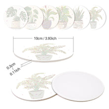 Carica l&#39;immagine nel visualizzatore di Gallery, Set di 6 Sottobicchieri da Dipingere con i numeri (15cm diametro) - Piante