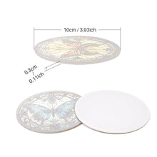 Carica l&#39;immagine nel visualizzatore di Gallery, Set di 4 Sottobicchieri da Dipingere con i numeri (15cm diametro) - Farfalle