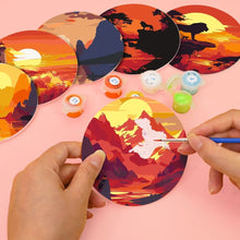 Carica l'immagine nel visualizzatore di Gallery, Set di 6 Sottobicchieri da Dipingere con i numeri (10cm diametro) - Tramonti