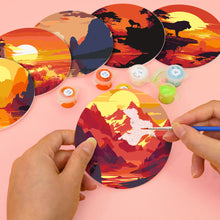 Carica l&#39;immagine nel visualizzatore di Gallery, Set di 6 Sottobicchieri da Dipingere con i numeri (15cm diametro) - Tramonti