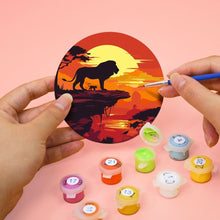 Carica l'immagine nel visualizzatore di Gallery, Set di 6 Sottobicchieri da Dipingere con i numeri (10cm diametro) - Tramonti