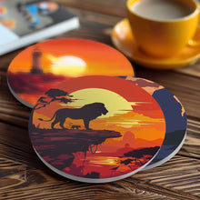 Carica l'immagine nel visualizzatore di Gallery, Set di 6 Sottobicchieri da Dipingere con i numeri (10cm diametro) - Tramonti
