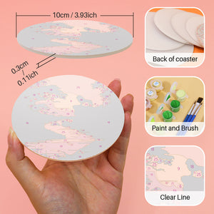 Set di 6 Sottobicchieri da Dipingere con i numeri (15cm diametro) - Tramonti