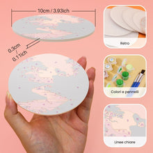 Carica l'immagine nel visualizzatore di Gallery, Set di 6 Sottobicchieri da Dipingere con i numeri (10cm diametro) - Tramonti