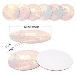 Set di 6 Sottobicchieri da Dipingere con i numeri (15cm diametro) - Tramonti