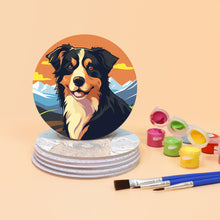 Carica l&#39;immagine nel visualizzatore di Gallery, Set di 6 Sottobicchieri da Dipingere con i numeri (15cm diametro) - Cani