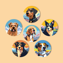 Carica l&#39;immagine nel visualizzatore di Gallery, Set di 6 Sottobicchieri da Dipingere con i numeri (15cm diametro) - Cani