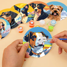Carica l&#39;immagine nel visualizzatore di Gallery, Set di 6 Sottobicchieri da Dipingere con i numeri (15cm diametro) - Cani