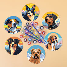 Carica l&#39;immagine nel visualizzatore di Gallery, Set di 6 Sottobicchieri da Dipingere con i numeri (15cm diametro) - Cani