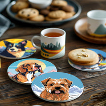 Carica l&#39;immagine nel visualizzatore di Gallery, Set di 6 Sottobicchieri da Dipingere con i numeri (15cm diametro) - Cani