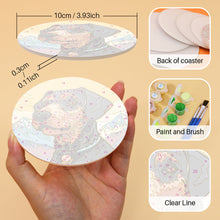 Carica l&#39;immagine nel visualizzatore di Gallery, Set di 6 Sottobicchieri da Dipingere con i numeri (15cm diametro) - Cani