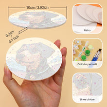 Carica l&#39;immagine nel visualizzatore di Gallery, Set di 6 Sottobicchieri da Dipingere con i numeri (15cm diametro) - Cani
