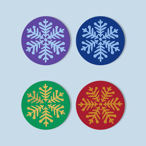 Set di 4 Sottobicchieri da Dipingere con i numeri (15cm diametro) - Fiocco di Neve
