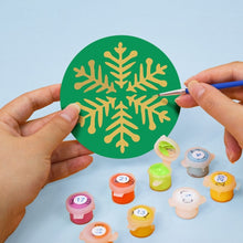 Carica l&#39;immagine nel visualizzatore di Gallery, Set di 4 Sottobicchieri da Dipingere con i numeri (15cm diametro) - Fiocco di Neve