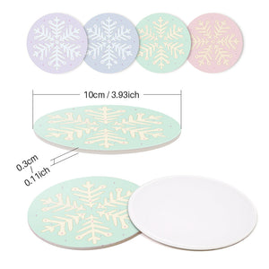 Set di 4 Sottobicchieri da Dipingere con i numeri (15cm diametro) - Fiocco di Neve