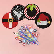 Carica l&#39;immagine nel visualizzatore di Gallery, Set di 4 Sottobicchieri da Dipingere con i numeri (15cm diametro) - Regalo di Natale Creativo