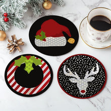 Carica l&#39;immagine nel visualizzatore di Gallery, Set di 4 Sottobicchieri da Dipingere con i numeri (15cm diametro) - Regalo di Natale Creativo