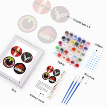 Carica l&#39;immagine nel visualizzatore di Gallery, Set di 4 Sottobicchieri da Dipingere con i numeri (15cm diametro) - Regalo di Natale Creativo