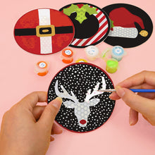 Carica l&#39;immagine nel visualizzatore di Gallery, Set di 4 Sottobicchieri da Dipingere con i numeri (15cm diametro) - Regalo di Natale Creativo