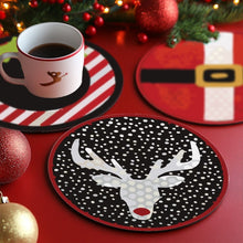 Carica l&#39;immagine nel visualizzatore di Gallery, Set di 4 Sottobicchieri da Dipingere con i numeri (15cm diametro) - Regalo di Natale Creativo