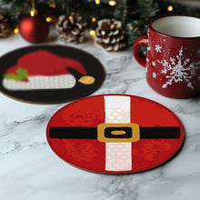 Carica l&#39;immagine nel visualizzatore di Gallery, Set di 4 Sottobicchieri da Dipingere con i numeri (15cm diametro) - Regalo di Natale Creativo