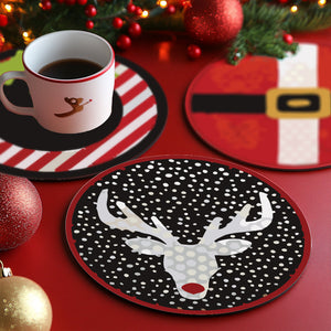 Set di 4 Sottobicchieri da Dipingere con i numeri (15cm diametro) - Regalo di Natale Creativo