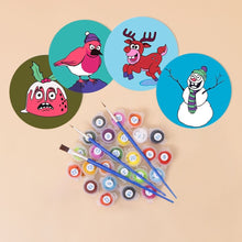 Carica l&#39;immagine nel visualizzatore di Gallery, Dipingere con i numeri Sottobicchieri 15cm (4 pezzi) - Regalo di Natale Creativo 1