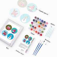 Carica l&#39;immagine nel visualizzatore di Gallery, Dipingere con i numeri Sottobicchieri 15cm (4 pezzi) - Regalo di Natale Creativo 1