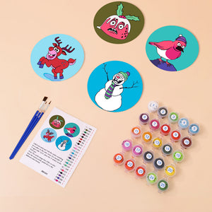 Dipingere con i numeri Sottobicchieri 15cm (4 pezzi) - Regalo di Natale Creativo 1