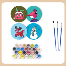 Carica l&#39;immagine nel visualizzatore di Gallery, Dipingere con i numeri Sottobicchieri 15cm (4 pezzi) - Regalo di Natale Creativo 1
