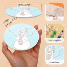 Carica l&#39;immagine nel visualizzatore di Gallery, Dipingere con i numeri Sottobicchieri 15cm (4 pezzi) - Regalo di Natale Creativo 1