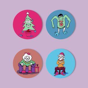 Dipingere con i numeri Sottobicchieri 15cm (4 pezzi) - Regalo di Natale Creativo 2