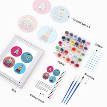 Carica l&#39;immagine nel visualizzatore di Gallery, Dipingere con i numeri Sottobicchieri 15cm (4 pezzi) - Regalo di Natale Creativo 2