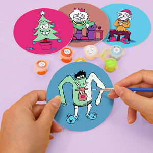 Dipingere con i numeri Sottobicchieri 15cm (4 pezzi) - Regalo di Natale Creativo 2