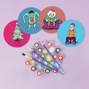 Dipingere con i numeri Sottobicchieri 15cm (4 pezzi) - Regalo di Natale Creativo 2