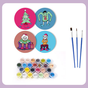 Dipingere con i numeri Sottobicchieri 15cm (4 pezzi) - Regalo di Natale Creativo 2