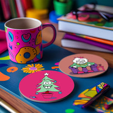 Carica l&#39;immagine nel visualizzatore di Gallery, Dipingere con i numeri Sottobicchieri 15cm (4 pezzi) - Regalo di Natale Creativo 2