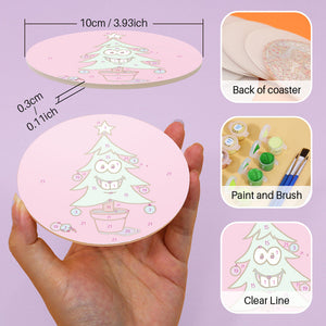 Dipingere con i numeri Sottobicchieri 15cm (4 pezzi) - Regalo di Natale Creativo 2