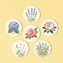 Carica l'immagine nel visualizzatore di Gallery, Set di 6 Sottobicchieri da Dipingere con i numeri (10cm diametro) - Bouquet Pastello Figured'Art