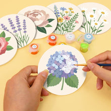 Carica l'immagine nel visualizzatore di Gallery, Set di 6 Sottobicchieri da Dipingere con i numeri (10cm diametro) - Bouquet Pastello