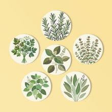 Carica l'immagine nel visualizzatore di Gallery, Set di 6 Sottobicchieri da Dipingere con i numeri (10cm diametro) - Erbe aromatiche Figured'Art