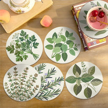 Carica l'immagine nel visualizzatore di Gallery, Set di 6 Sottobicchieri da Dipingere con i numeri (10cm diametro) - Erbe aromatiche
