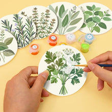 Carica l'immagine nel visualizzatore di Gallery, Set di 6 Sottobicchieri da Dipingere con i numeri (10cm diametro) - Erbe aromatiche