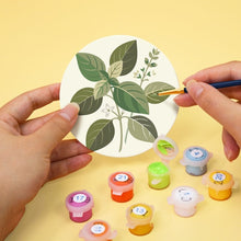 Carica l'immagine nel visualizzatore di Gallery, Set di 6 Sottobicchieri da Dipingere con i numeri (10cm diametro) - Erbe aromatiche