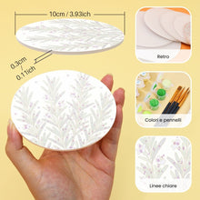 Carica l'immagine nel visualizzatore di Gallery, Set di 6 Sottobicchieri da Dipingere con i numeri (10cm diametro) - Erbe aromatiche