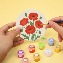 Carica l'immagine nel visualizzatore di Gallery, Set di 6 Sottobicchieri da Dipingere con i numeri (10cm diametro) - Fiori di campo