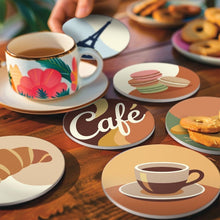 Carica l'immagine nel visualizzatore di Gallery, Set di 6 Sottobicchieri da Dipingere con i numeri (10cm diametro) - Caffé Parigino